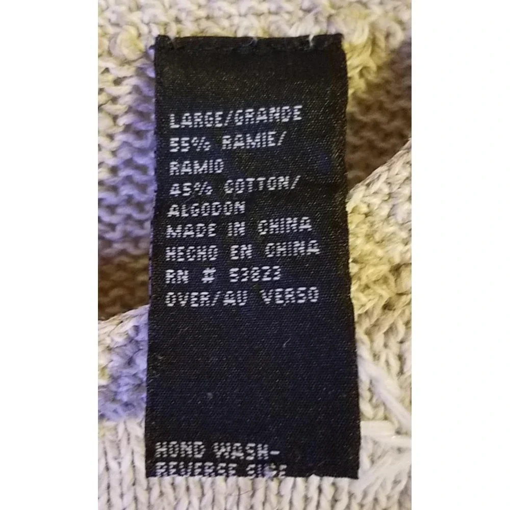 Ashley Hill Vintage 90s Christmas Sweater LG Snowman Chunky Knit Cotton Cardigan